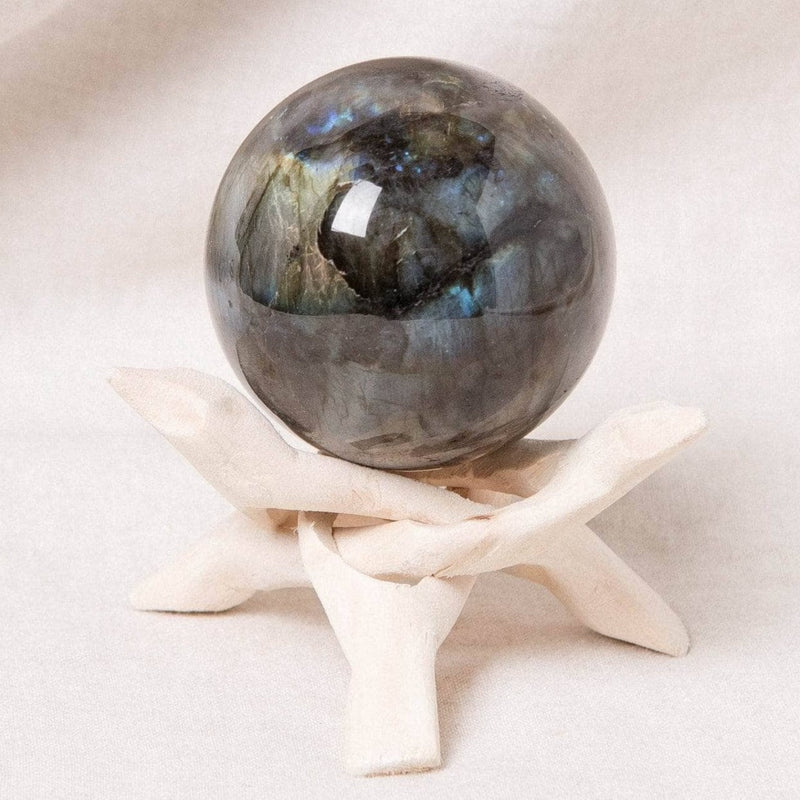 Labradorite Blue Flame Sphere with Tripod - Image 2