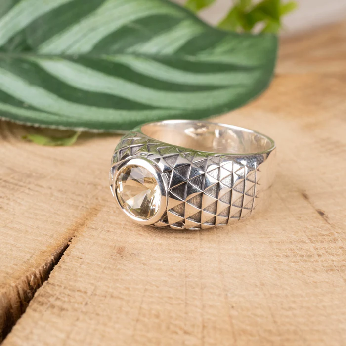 Citrine Mens Sunflower Ring - Image 2