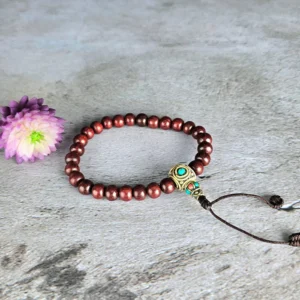 Red Sandalwood 7mm with Guru Bead Bracelet